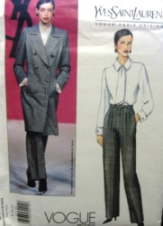 2477 YSL 2 BREASTED LONG PANEL JACKET, PANTS PATTERN 8-12